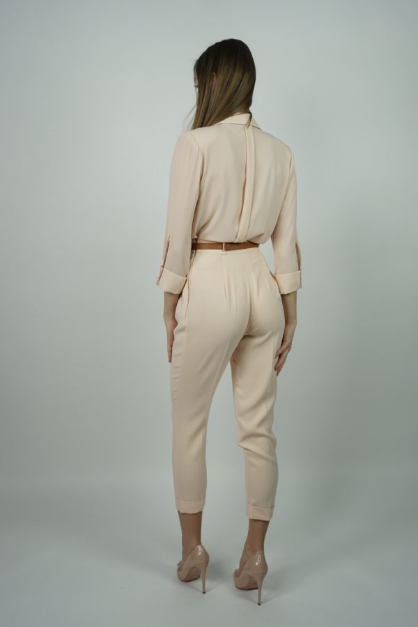 Spodnie z paskiem z ekologicznej skóry Elisabetta Franchi