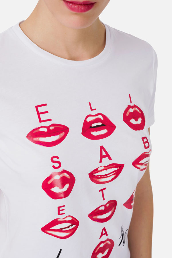 Koszulka z nadrukiem Love Me ELISABETTA FRANCHI