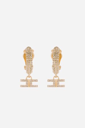 Złote kolczyki z kryształkami i wisiorkami Elisabetta Franchi